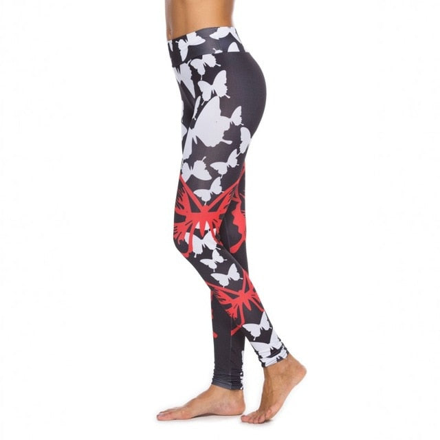 Printed Fitness Slim Leggings ins Female