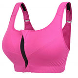 Hot Women Zipper Push Up Sports Bras