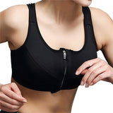 Hot Women Zipper Push Up Sports Bras